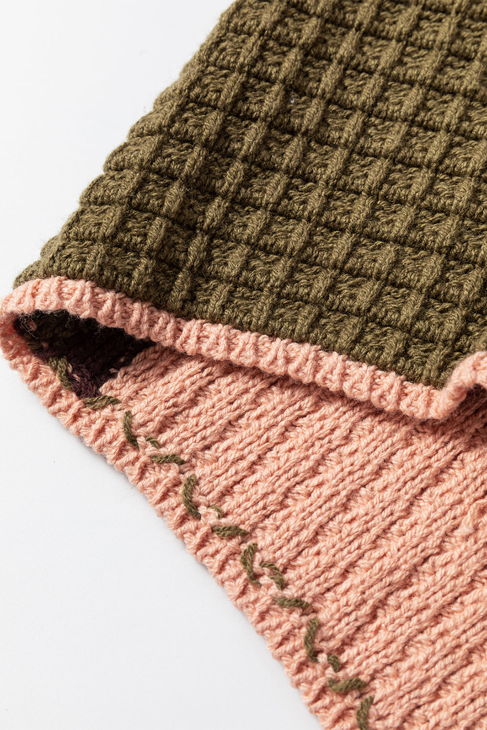 Color Block Waffle Knit Sweater