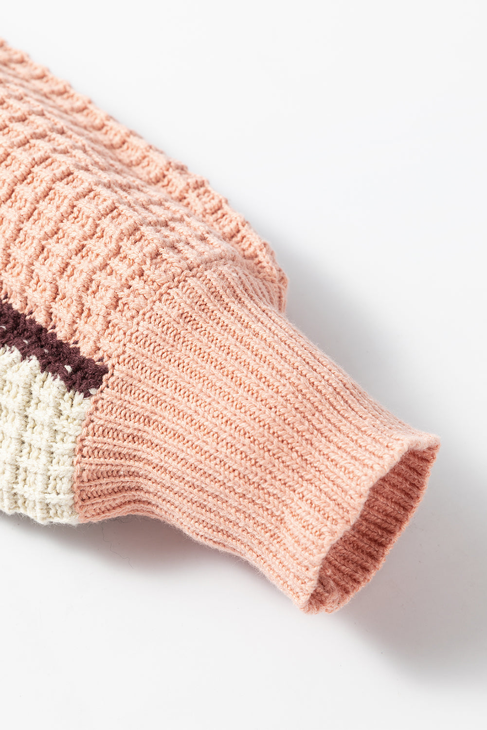 Color Block Waffle Knit Sweater