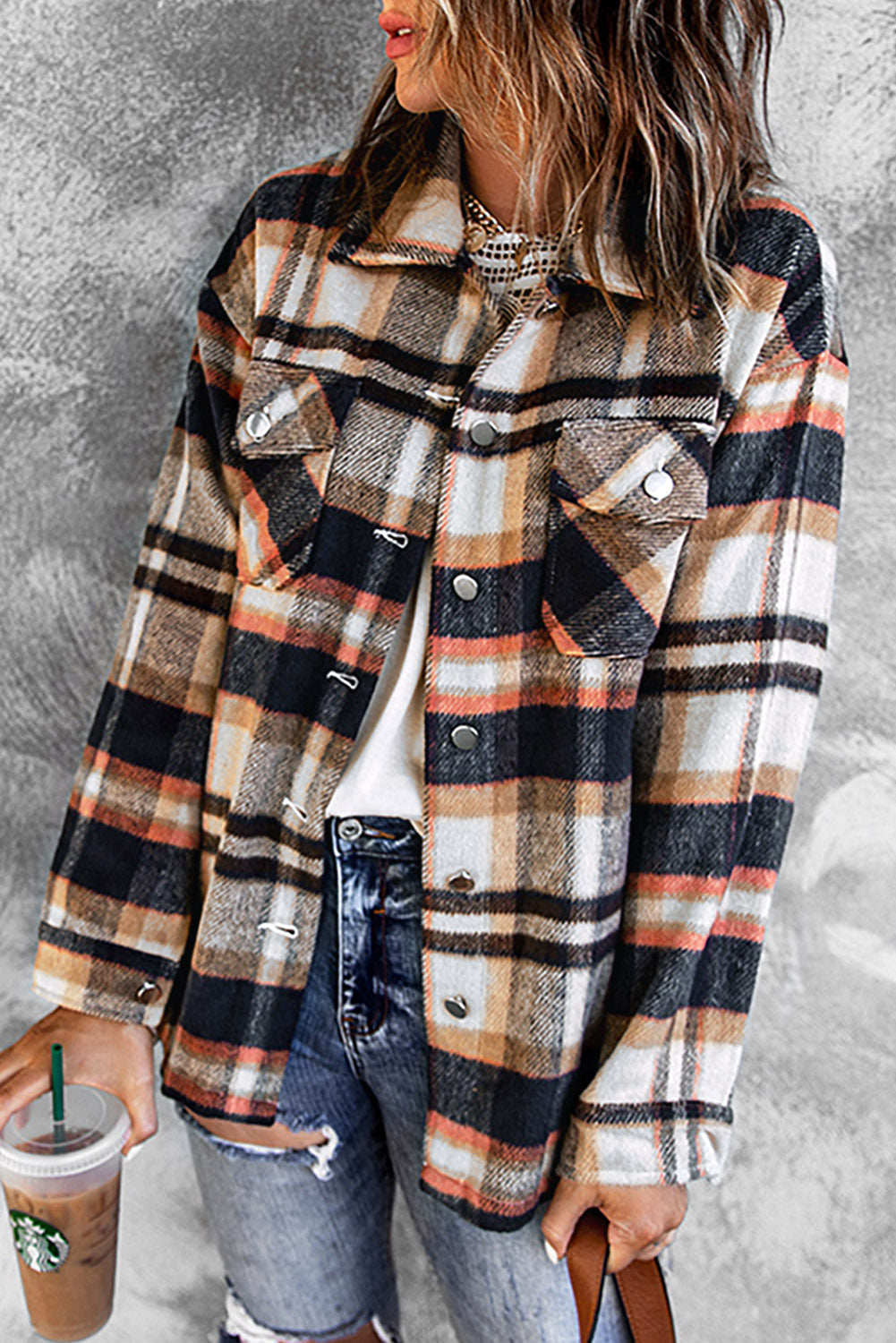 Plaid Button Up Flannel Shacket