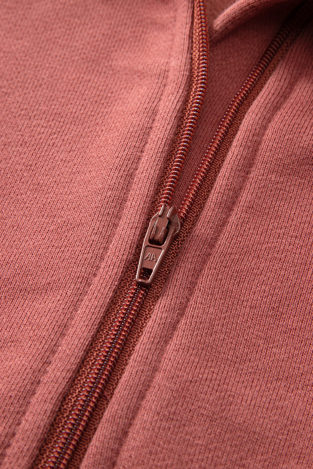 Zip Up Pop Collar Ribbed Sweatshirt