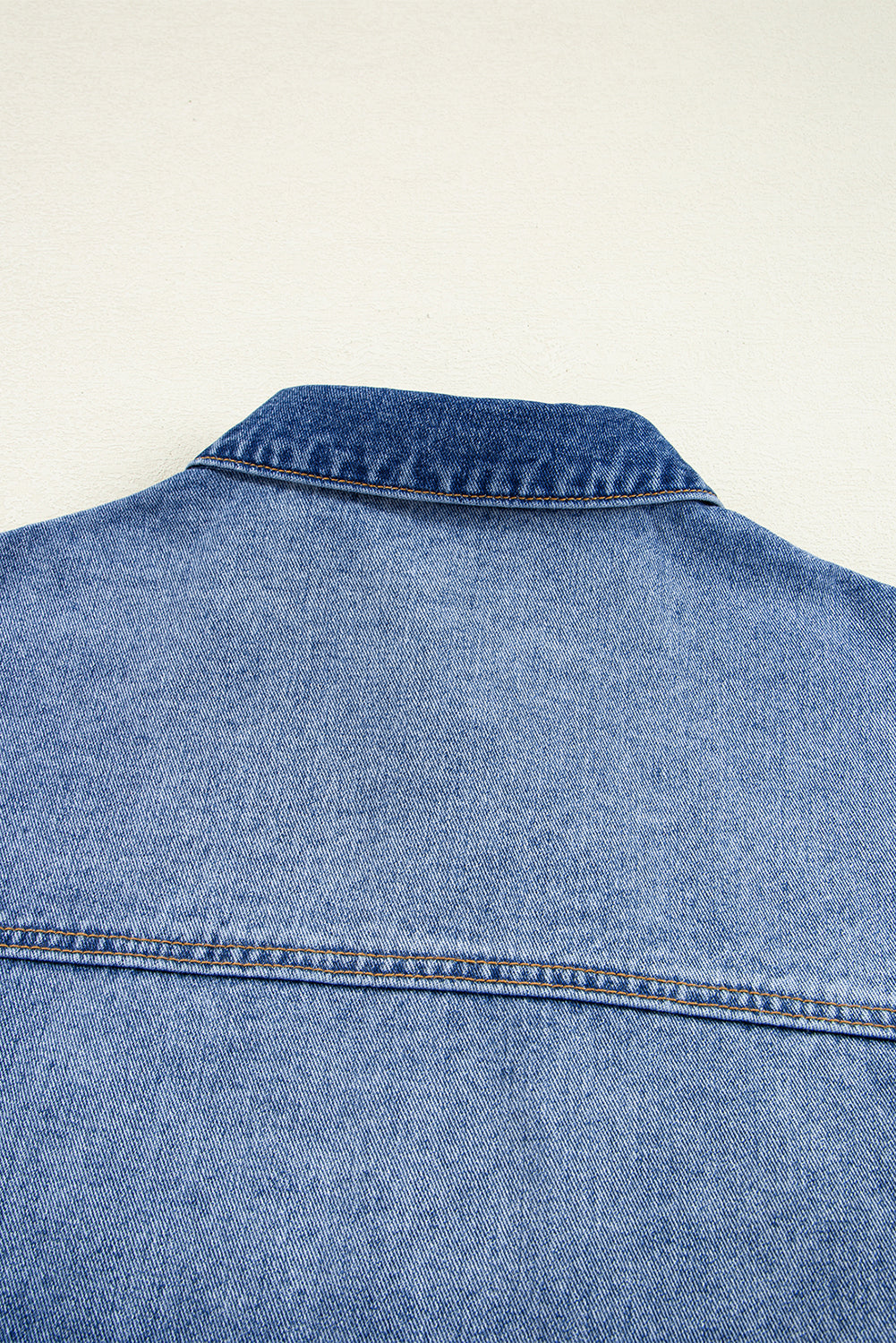Peacock Ruffled Short Sleeve Denim Jacket