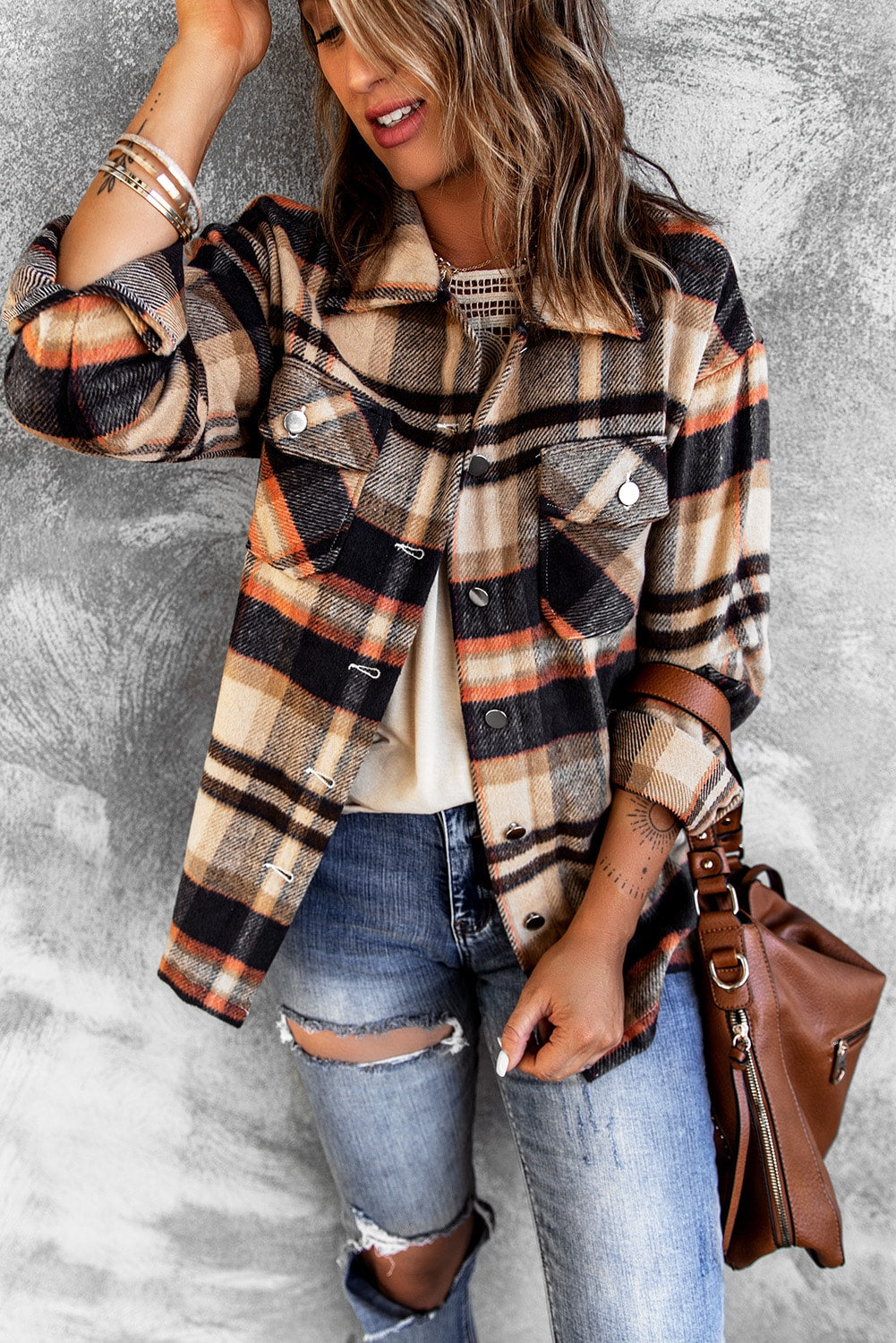 Plaid Button Up Flannel Shacket