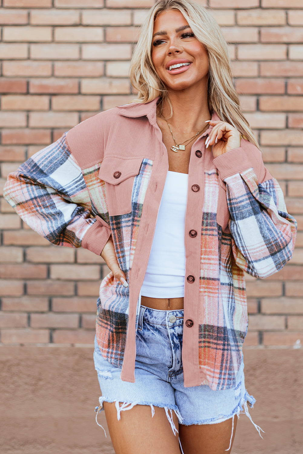 Plaid Corduroy Shacket
