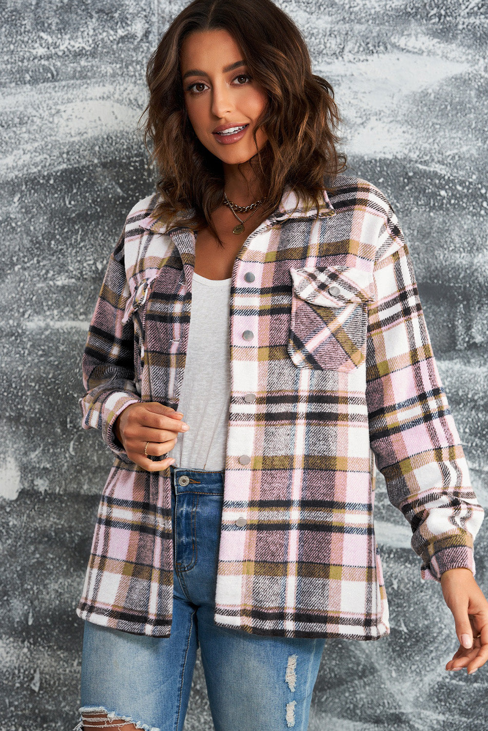 Plaid Button Up Flannel Shacket