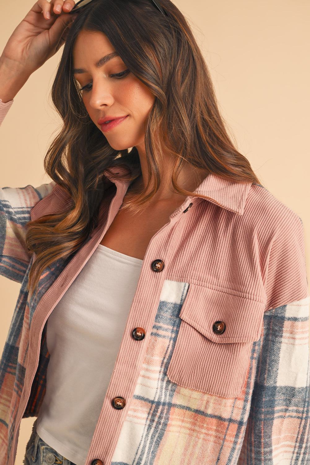 Plaid Corduroy Shacket