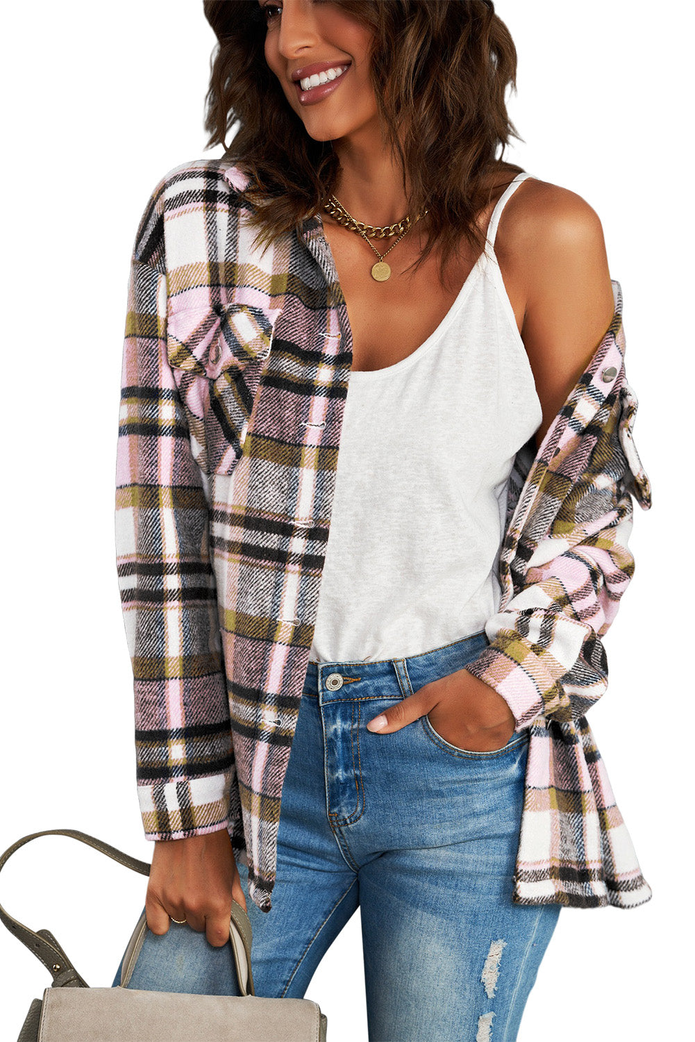 Plaid Button Up Flannel Shacket