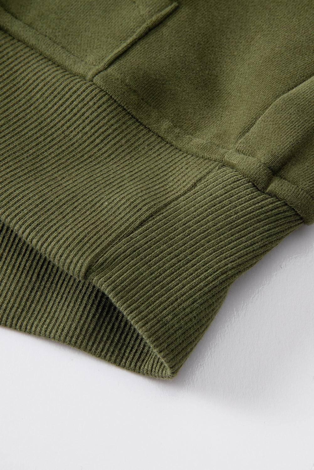 Zip Up Pop Collar Ribbed Sweatshirt