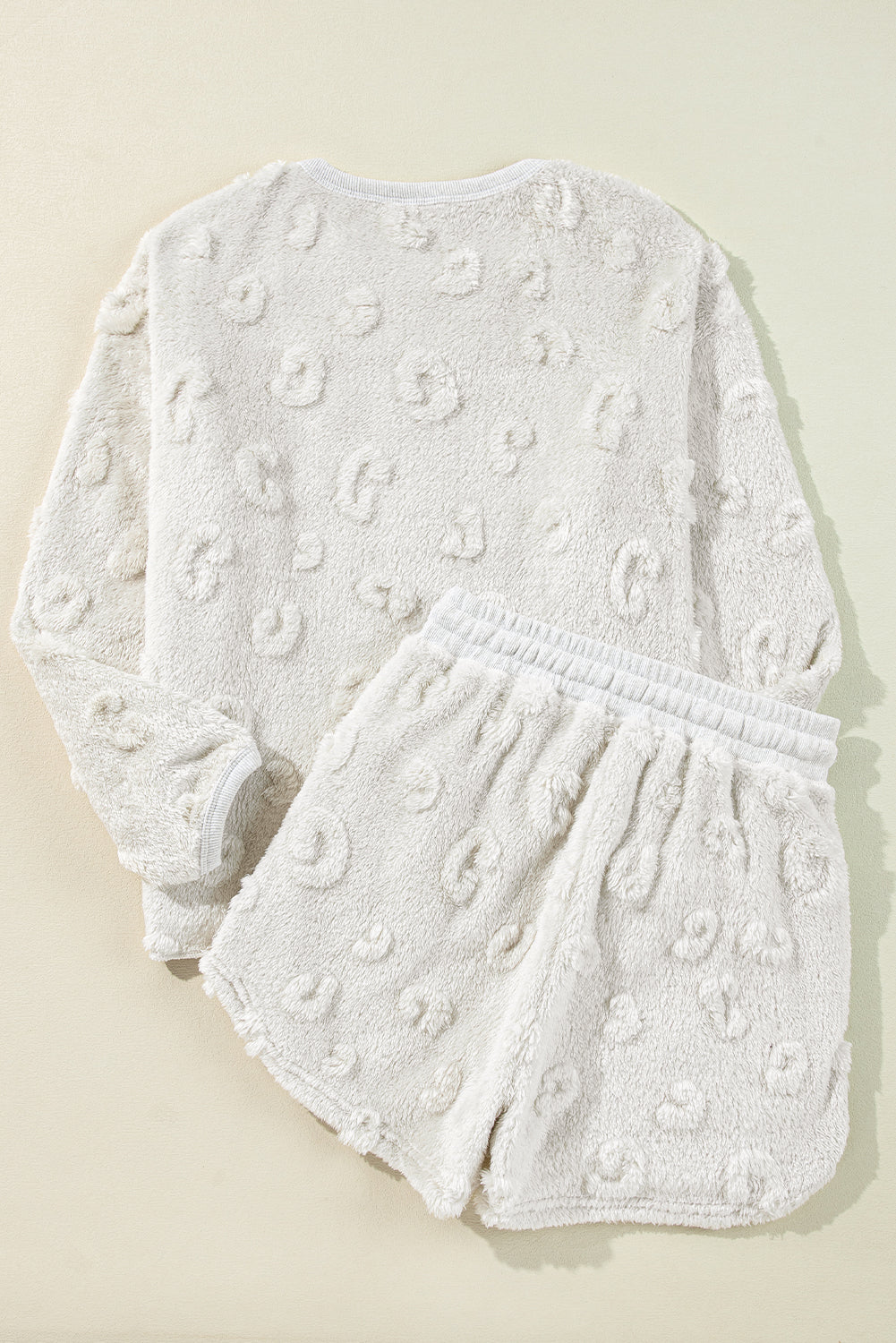 Textured Leopard Fleece Lounge Set (Shorts)