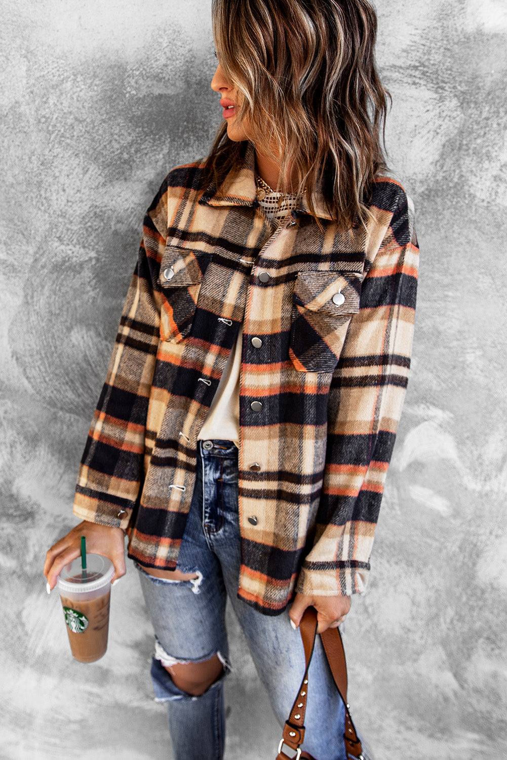 Plaid Button Up Flannel Shacket