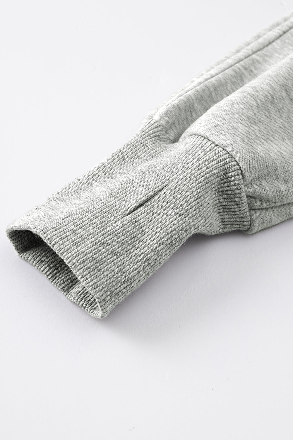 Zip Up Pop Collar Ribbed Sweatshirt