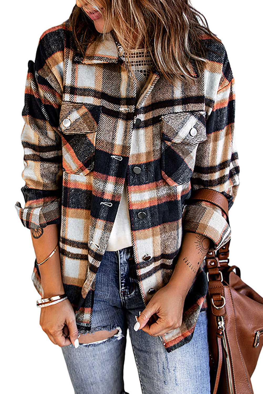 Plaid Button Up Flannel Shacket
