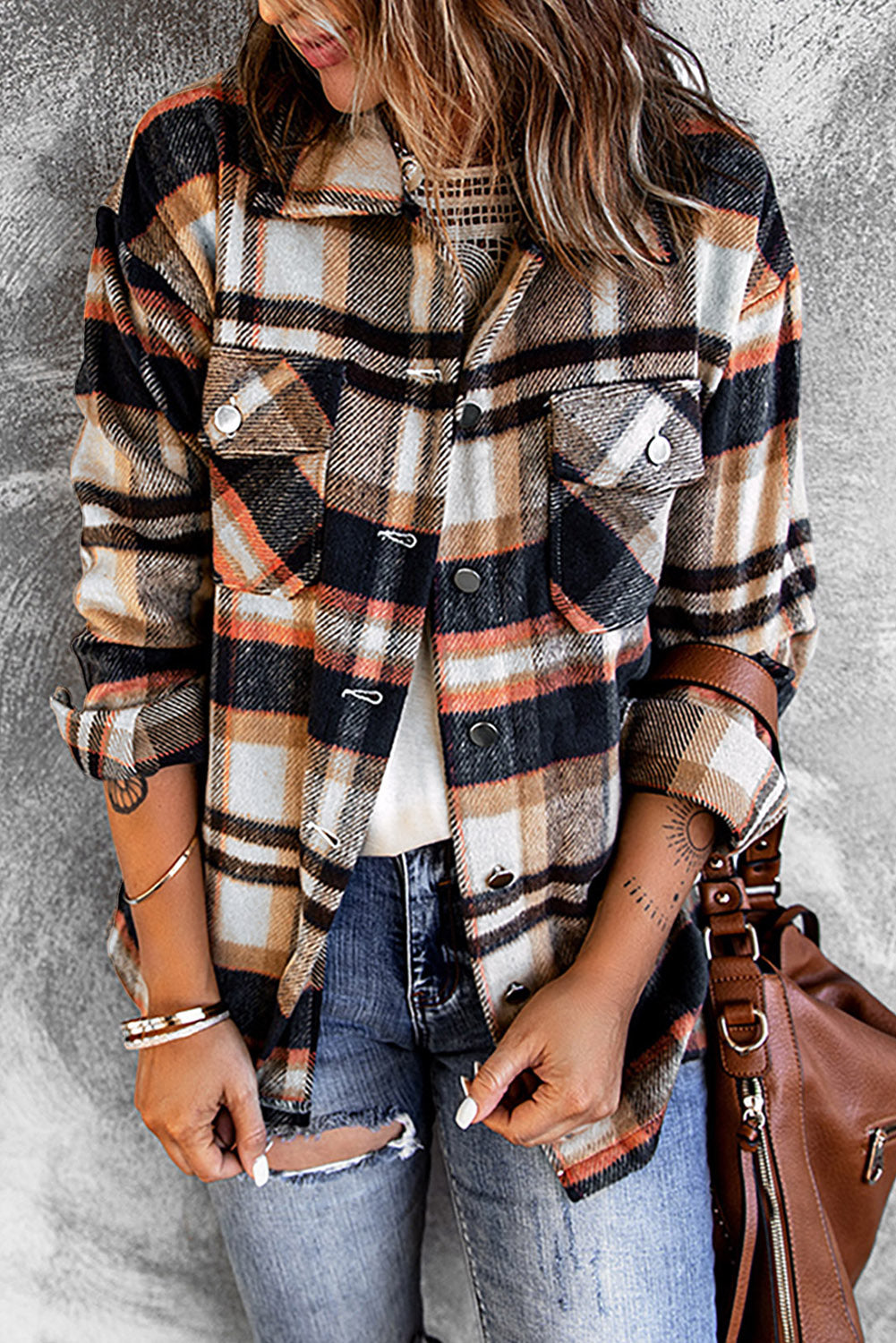 Plaid Button Up Flannel Shacket