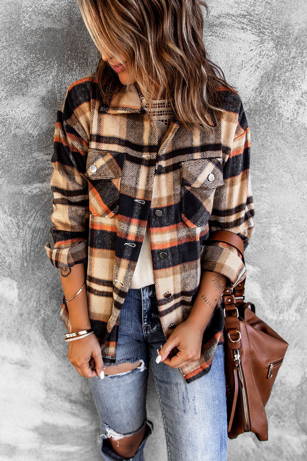 Plaid Button Up Flannel Shacket