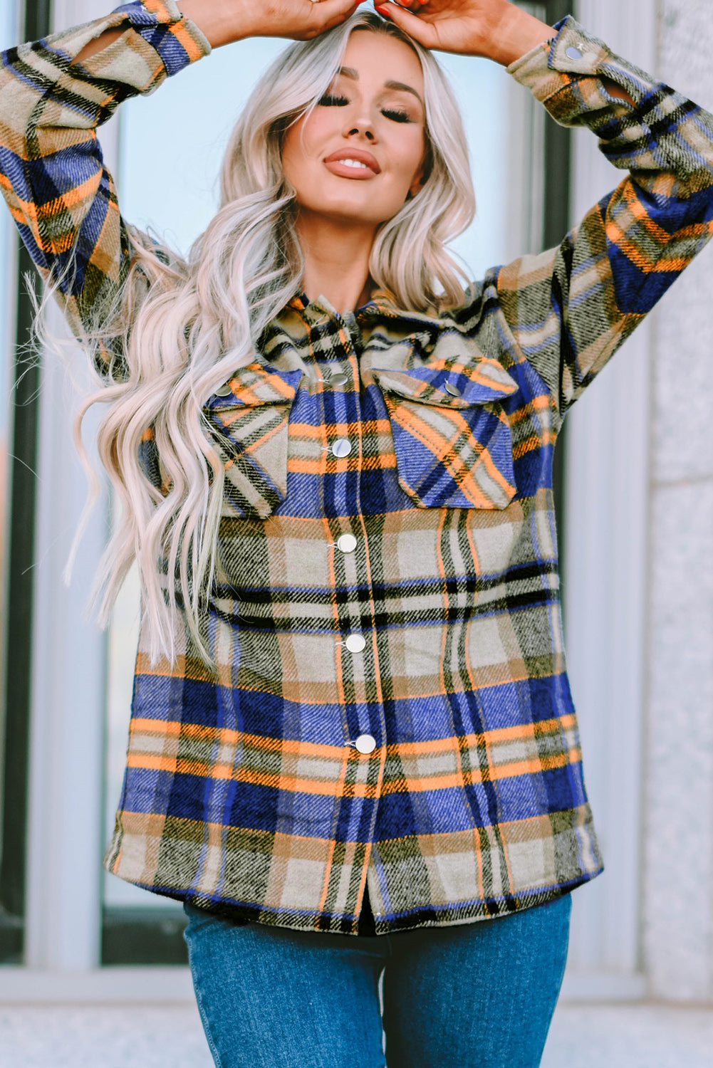 Plaid Button Up Flannel Shacket