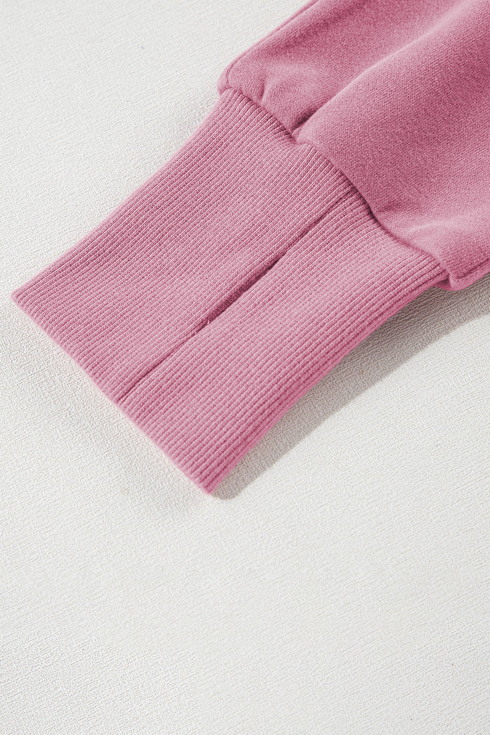 Zip Up Pop Collar Ribbed Sweatshirt