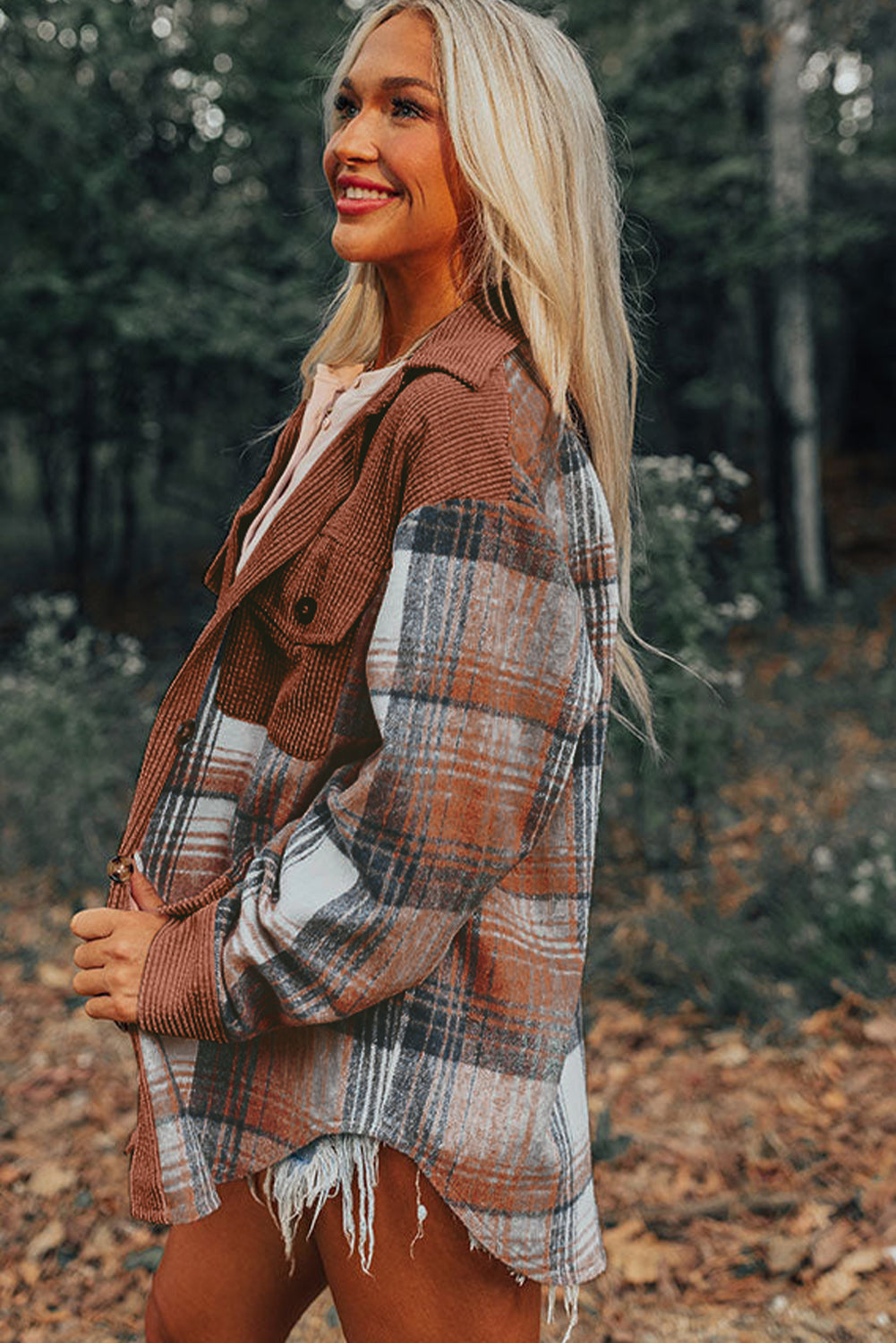 Plaid Corduroy Shacket