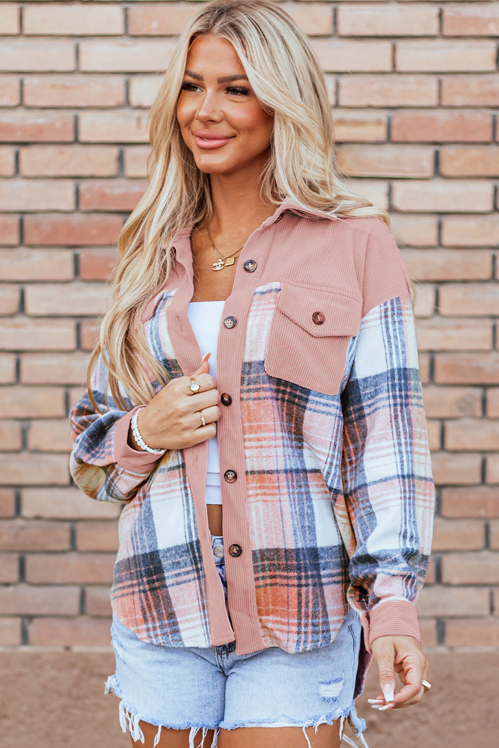 Plaid Corduroy Shacket