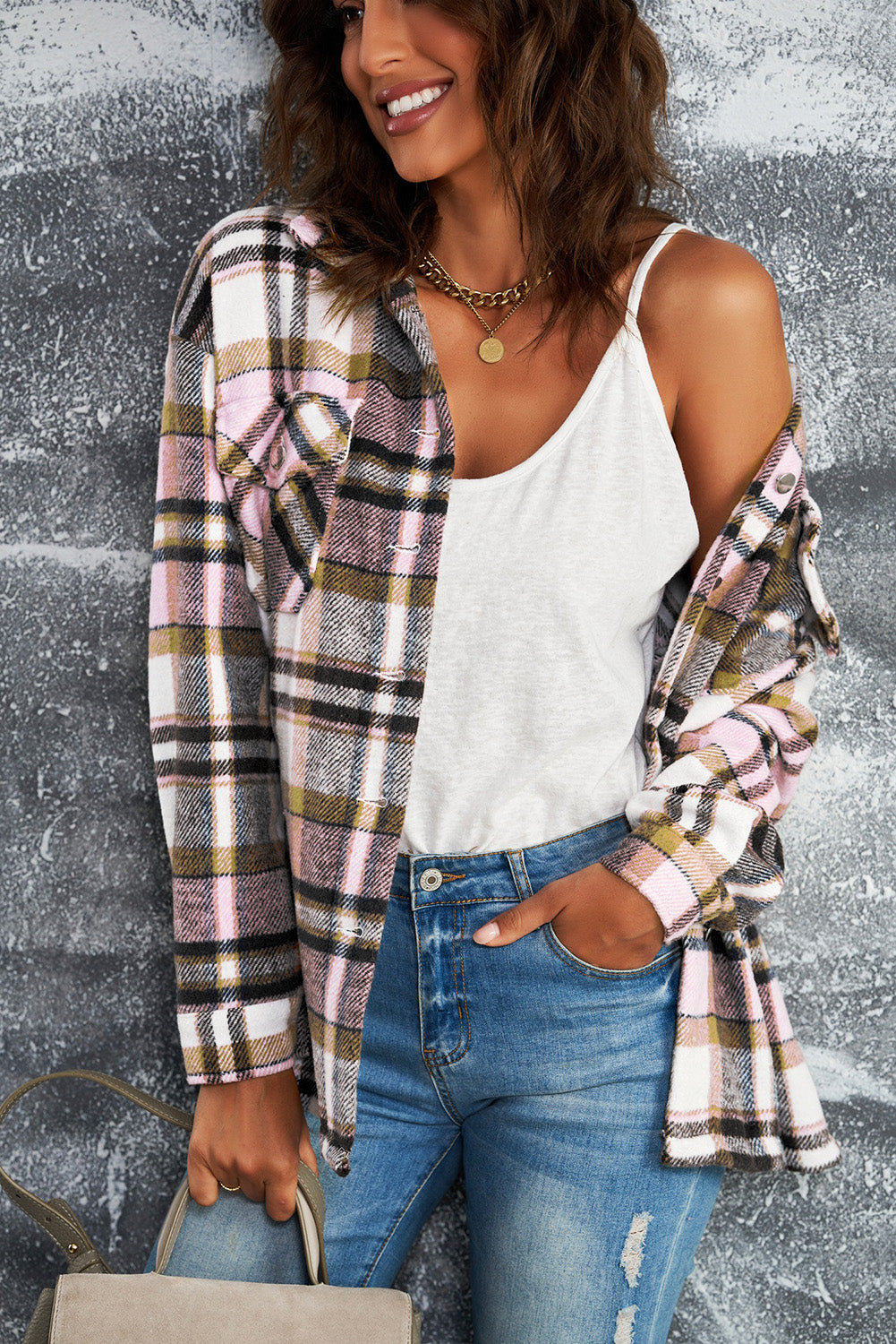 Plaid Button Up Flannel Shacket