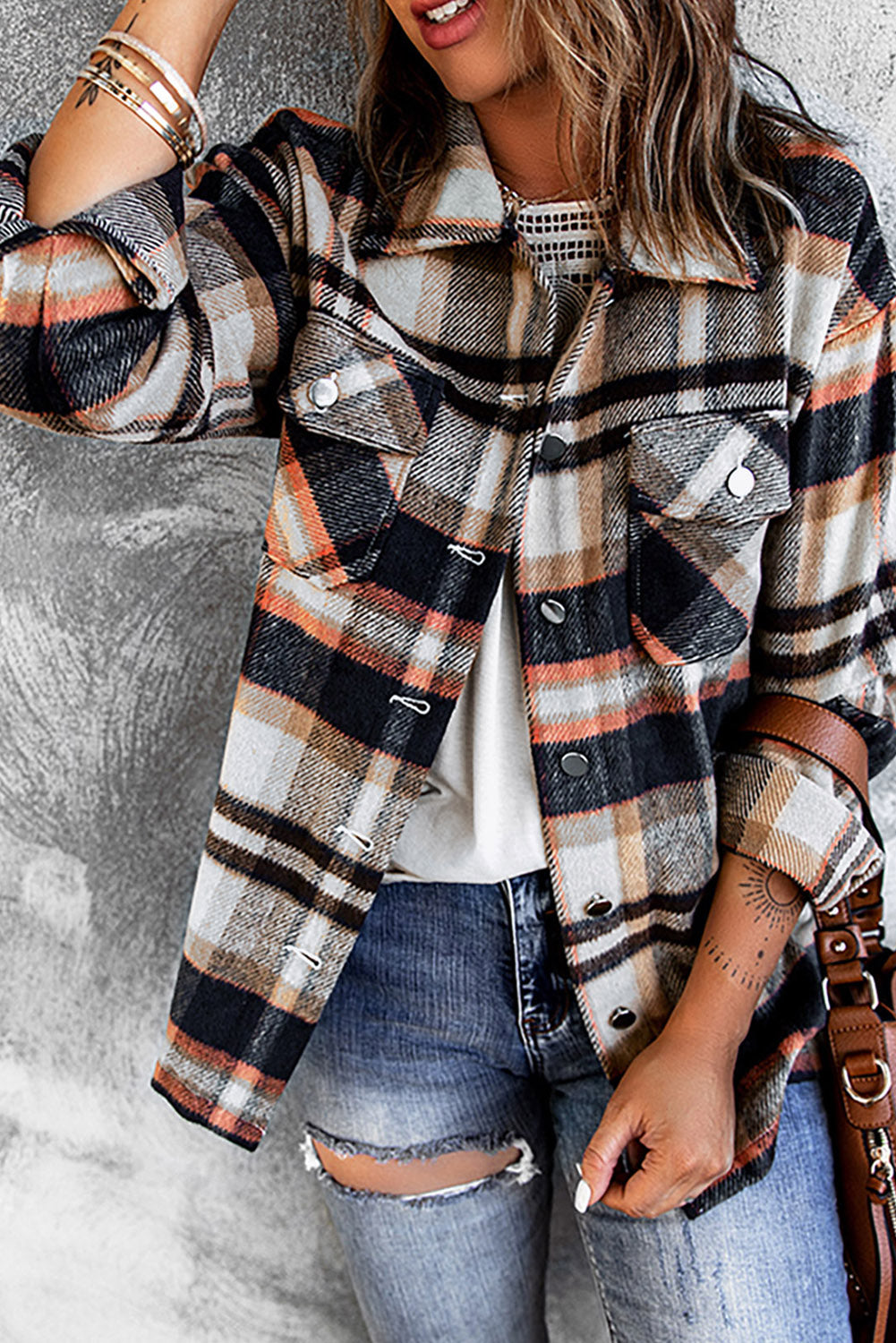Plaid Button Up Flannel Shacket