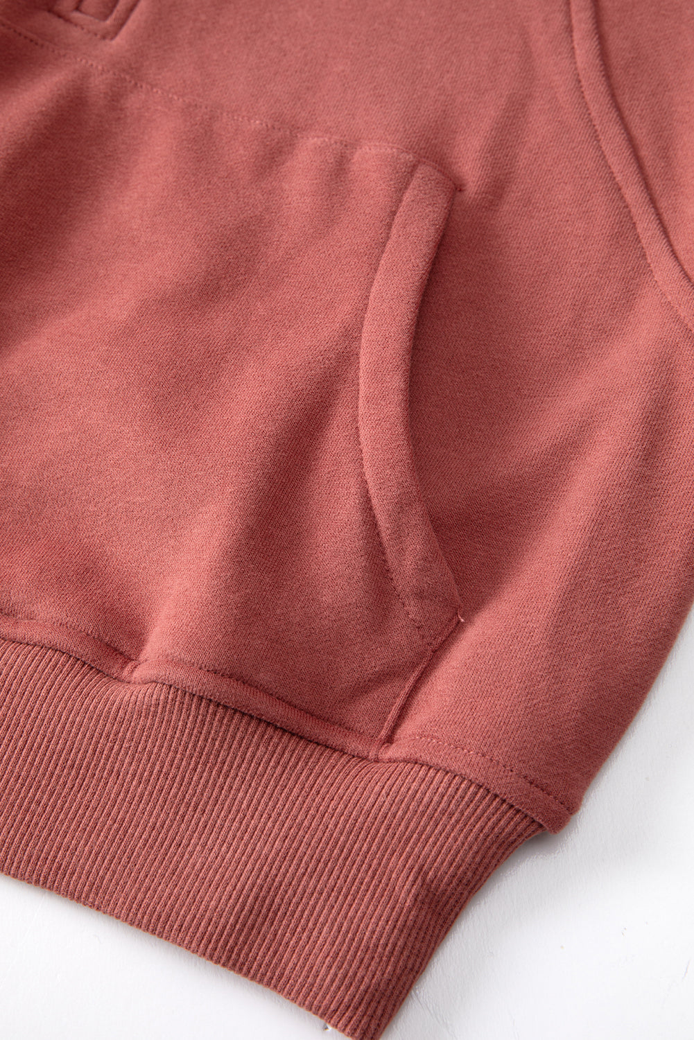 Zip Up Pop Collar Ribbed Sweatshirt