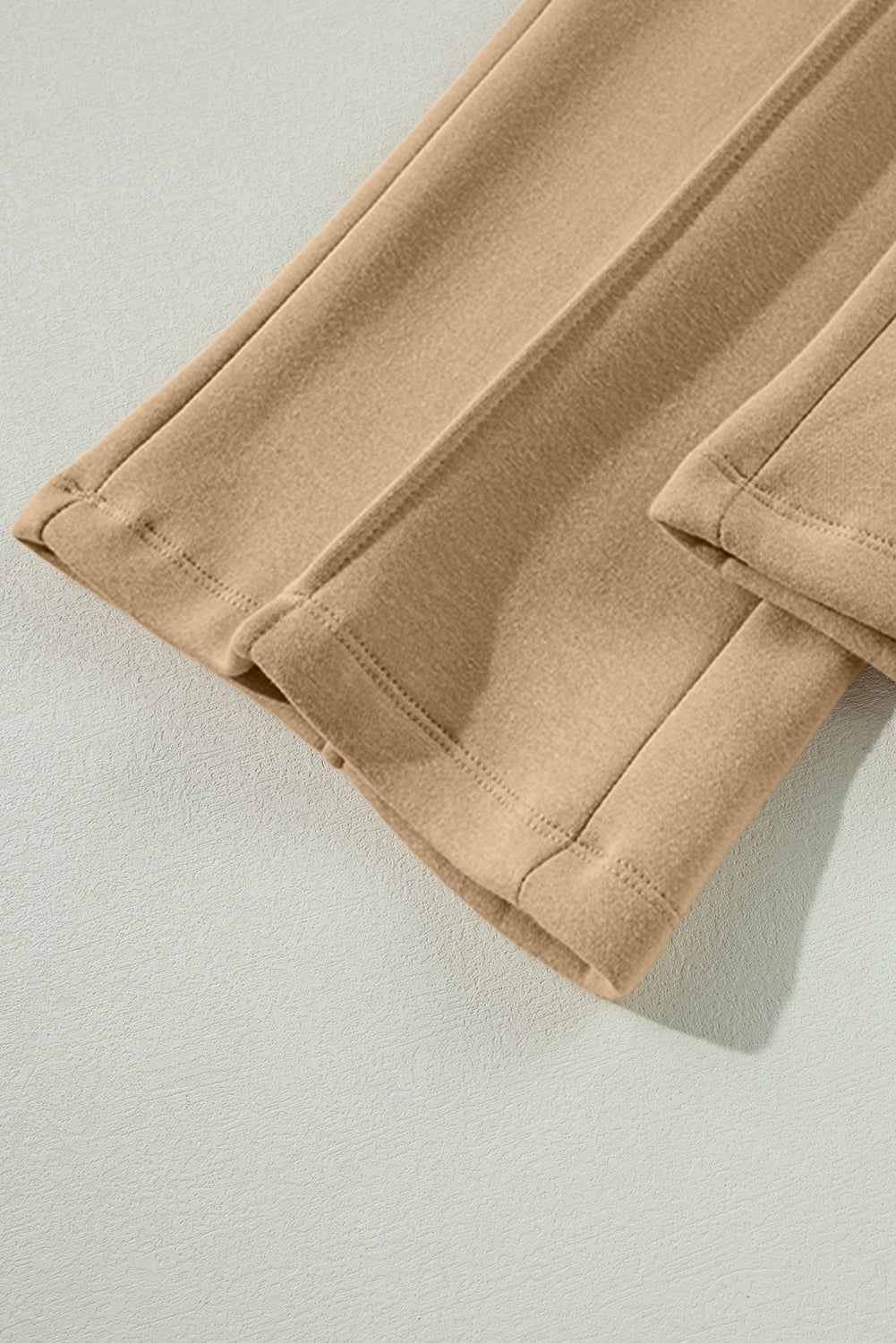 Khaki Drawstring High Waist Pants