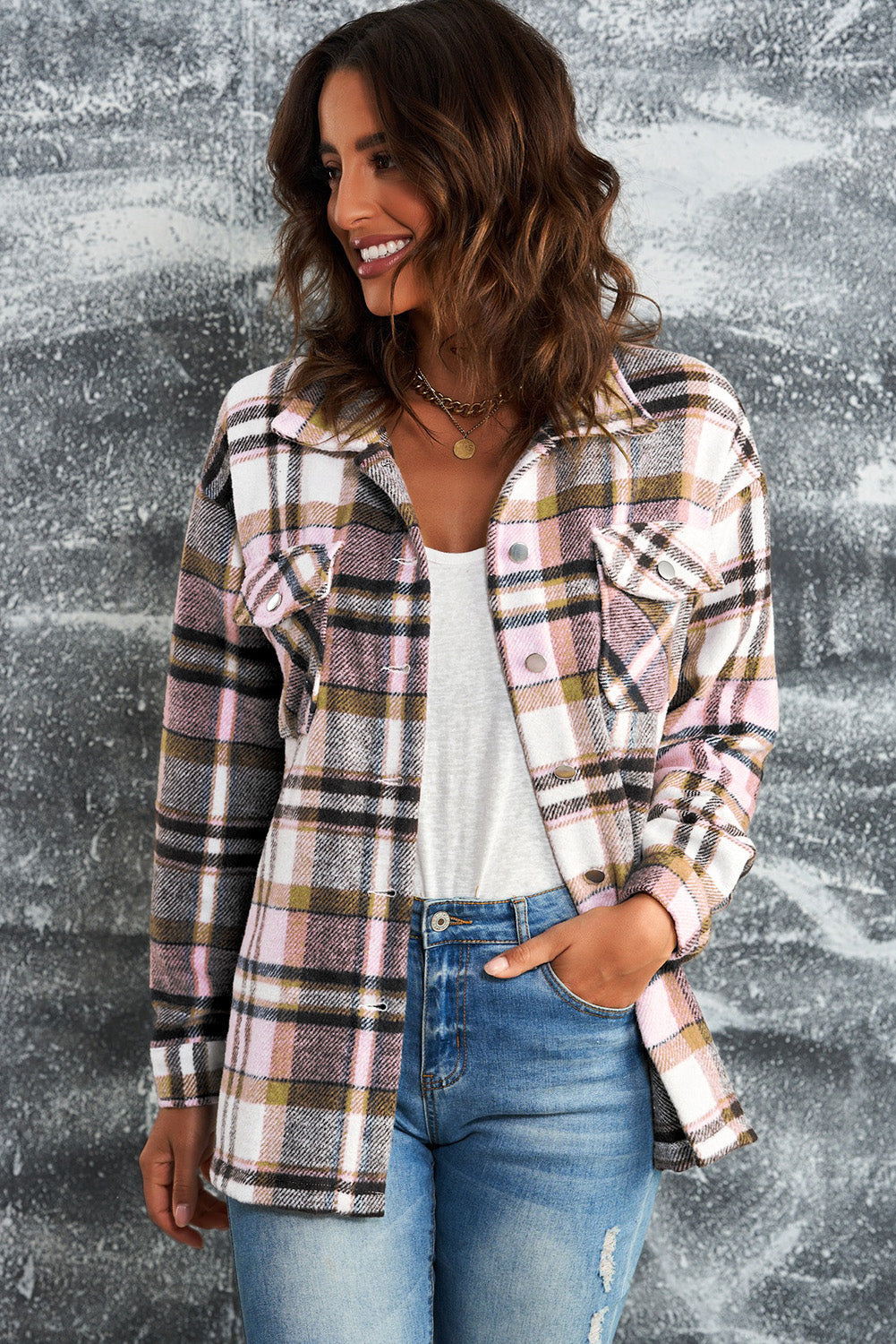 Plaid Button Up Flannel Shacket