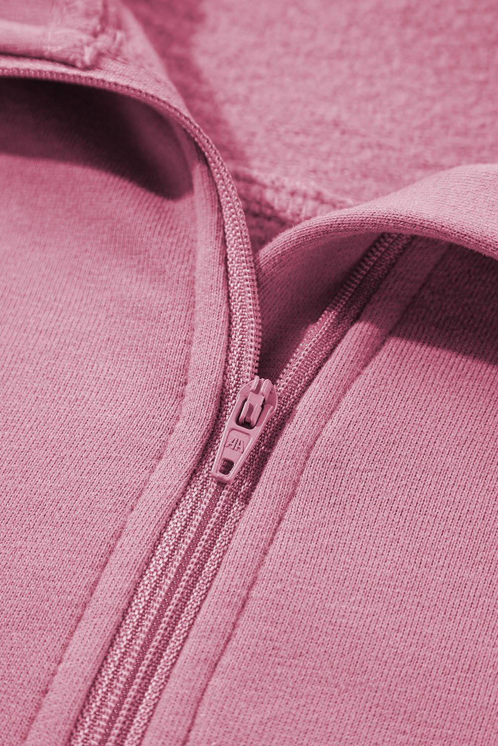 Zip Up Pop Collar Ribbed Sweatshirt