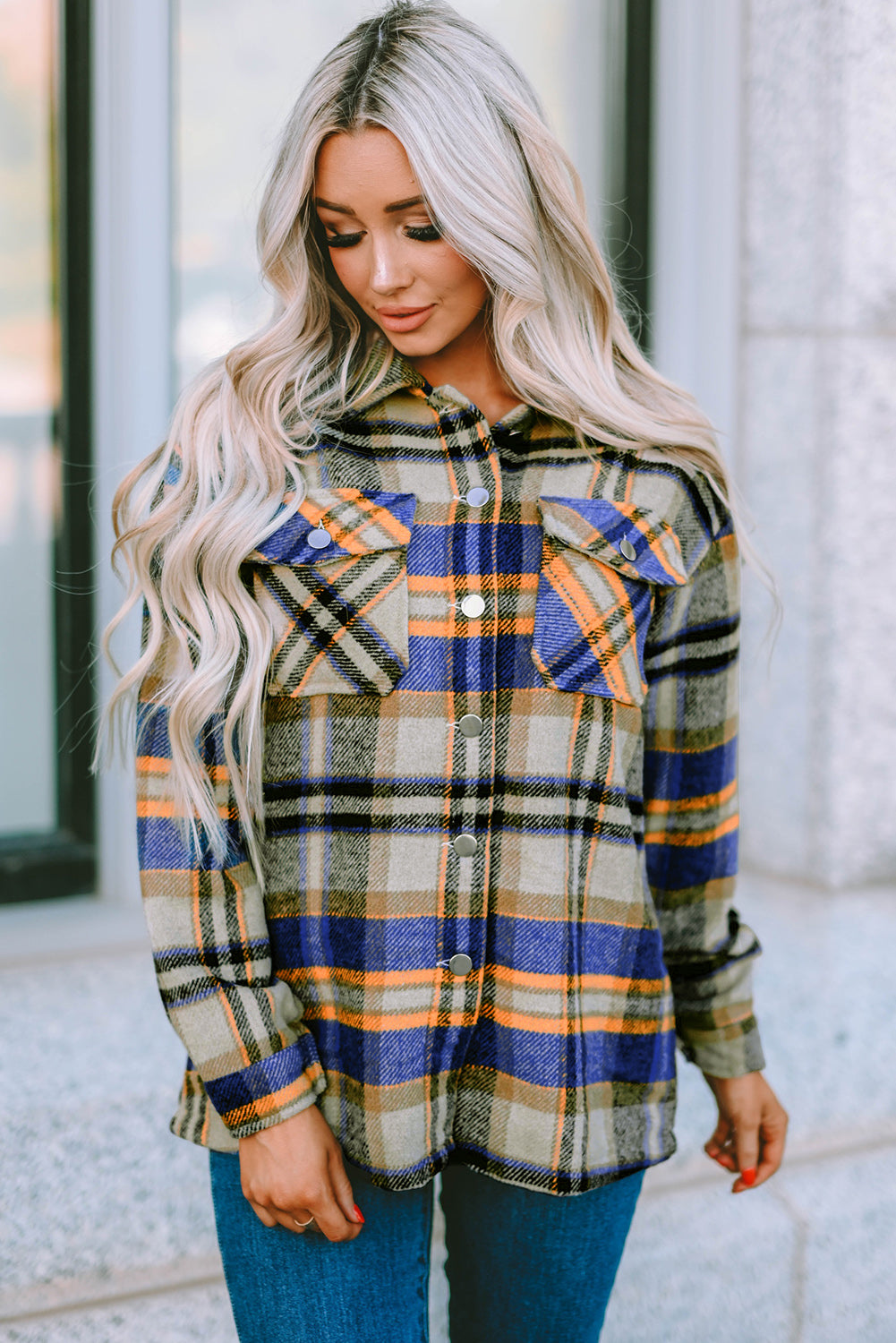 Plaid Button Up Flannel Shacket