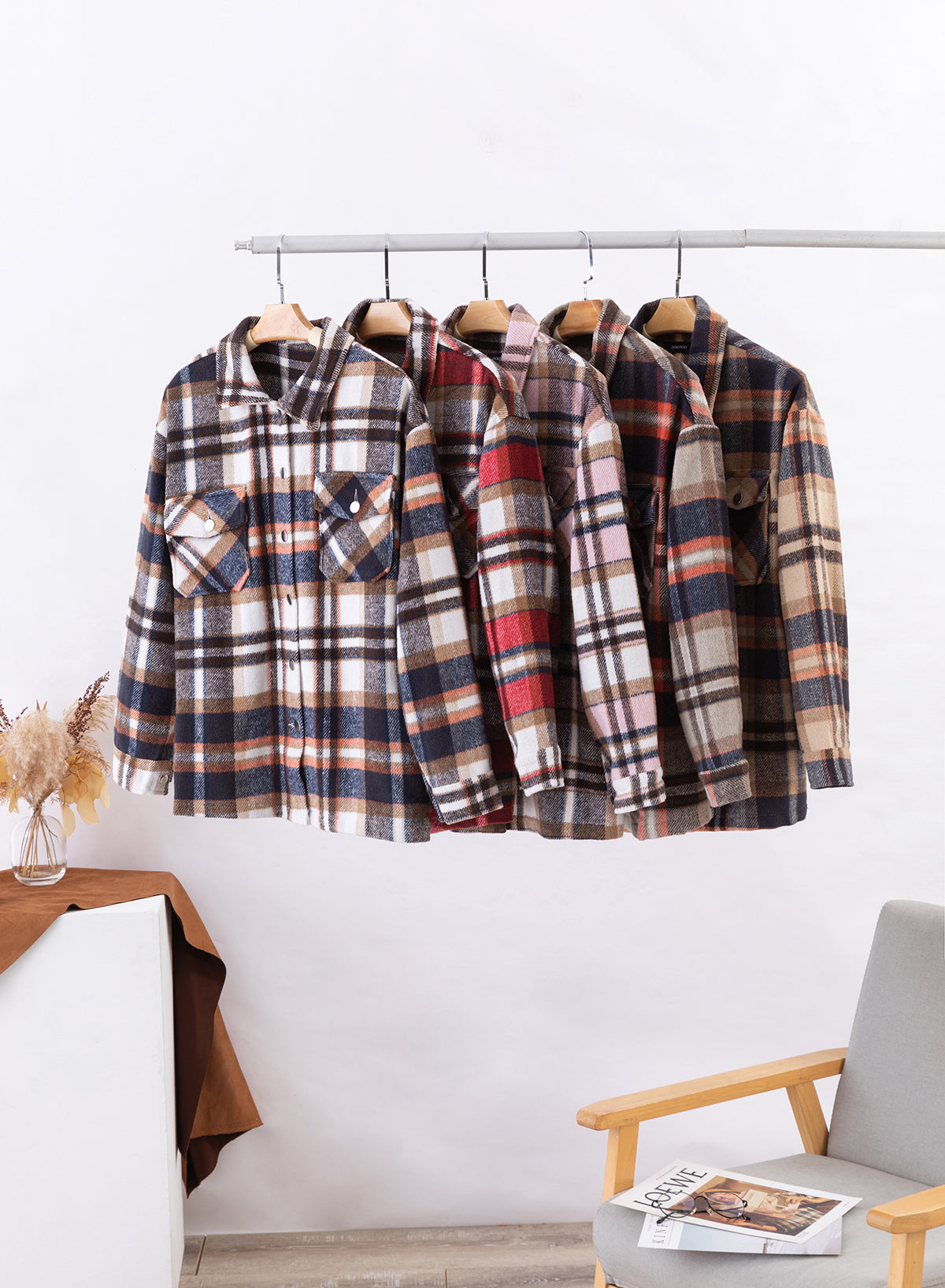 Plaid Button Up Flannel Shacket