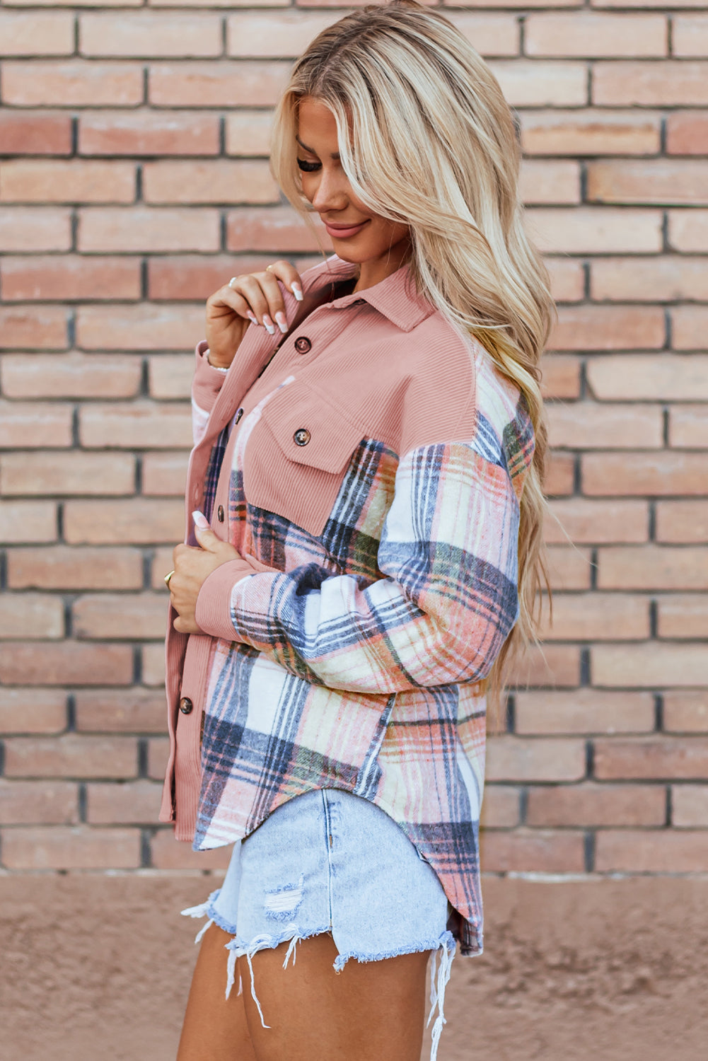 Plaid Corduroy Shacket
