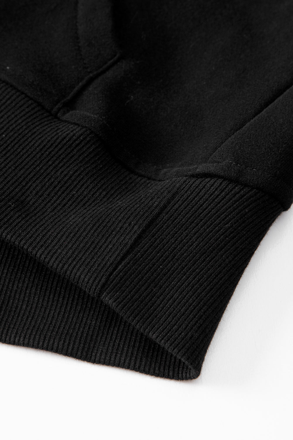 Zip Up Pop Collar Ribbed Sweatshirt