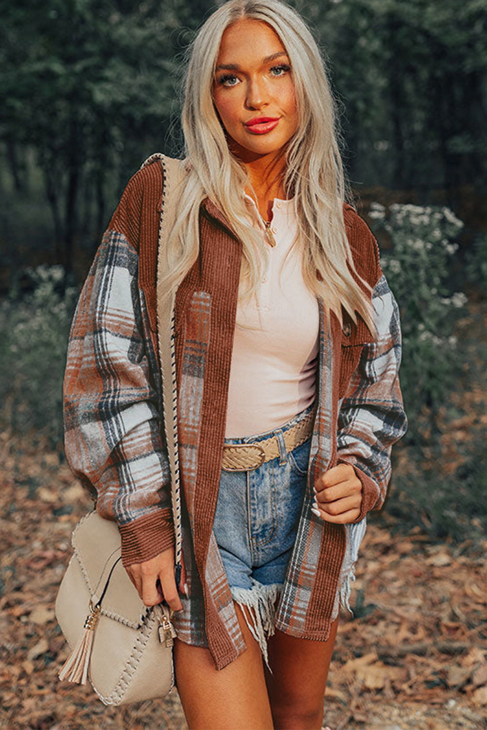 Plaid Corduroy Shacket