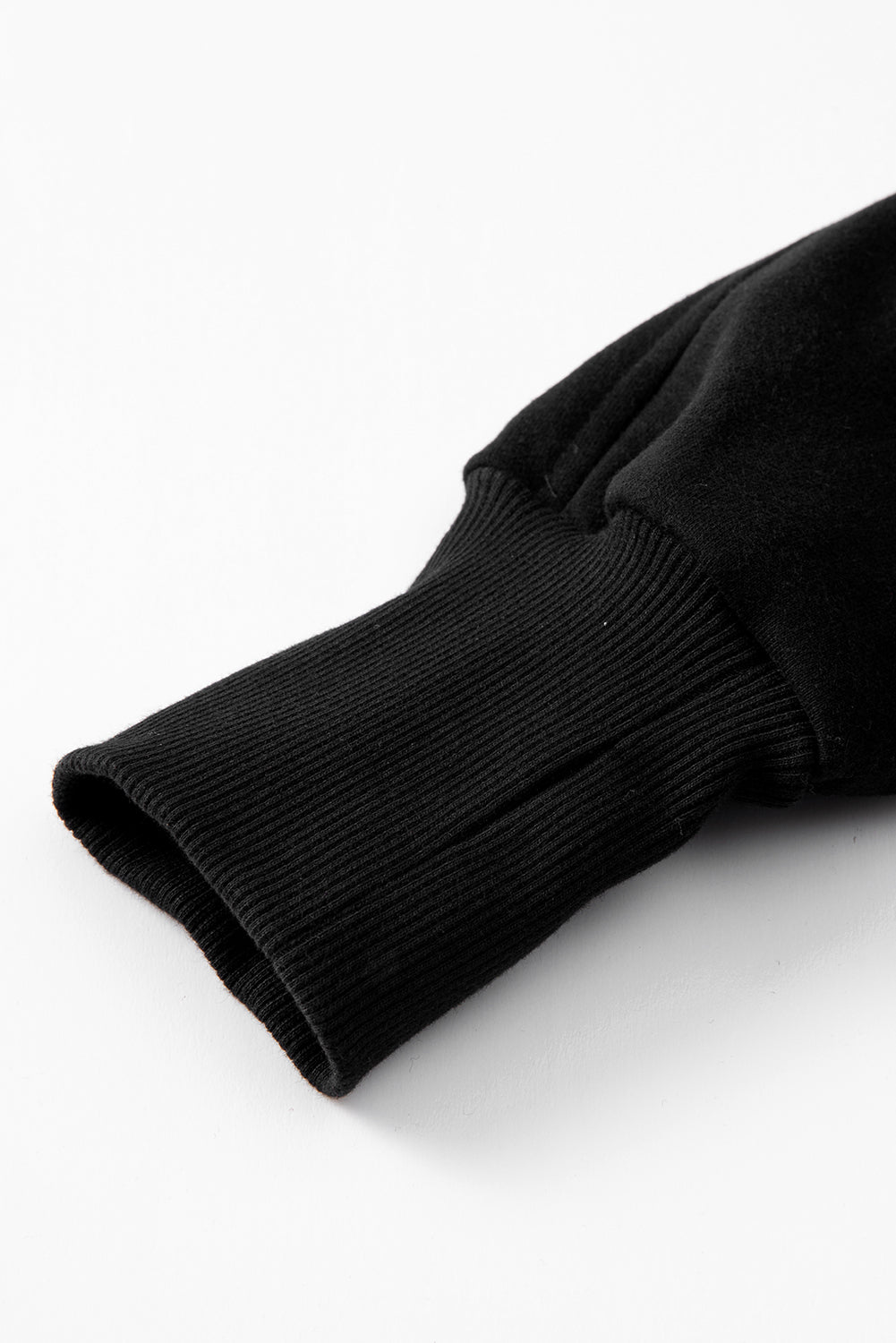 Zip Up Pop Collar Ribbed Sweatshirt