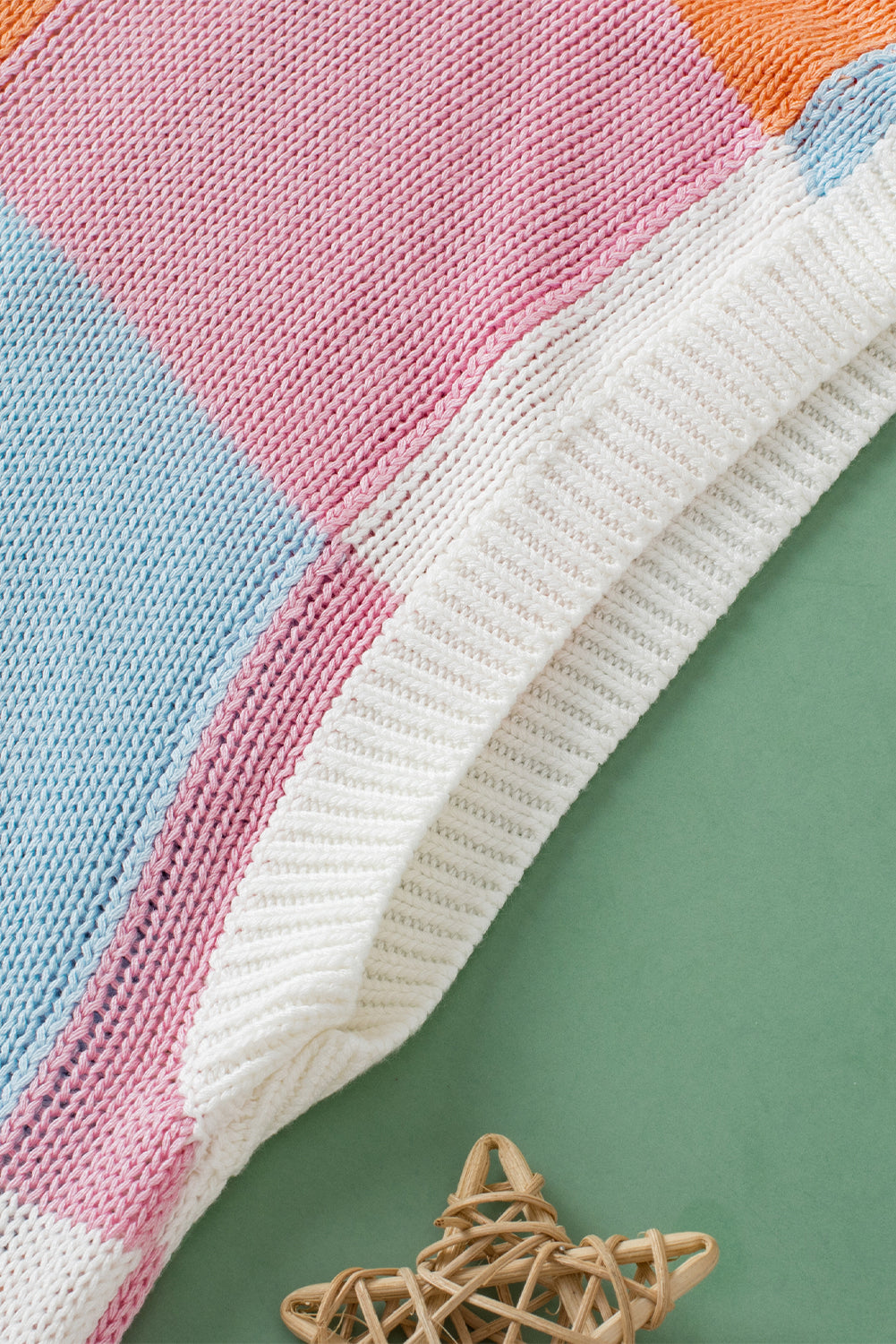 Color Block Cap Sleeve Sweater