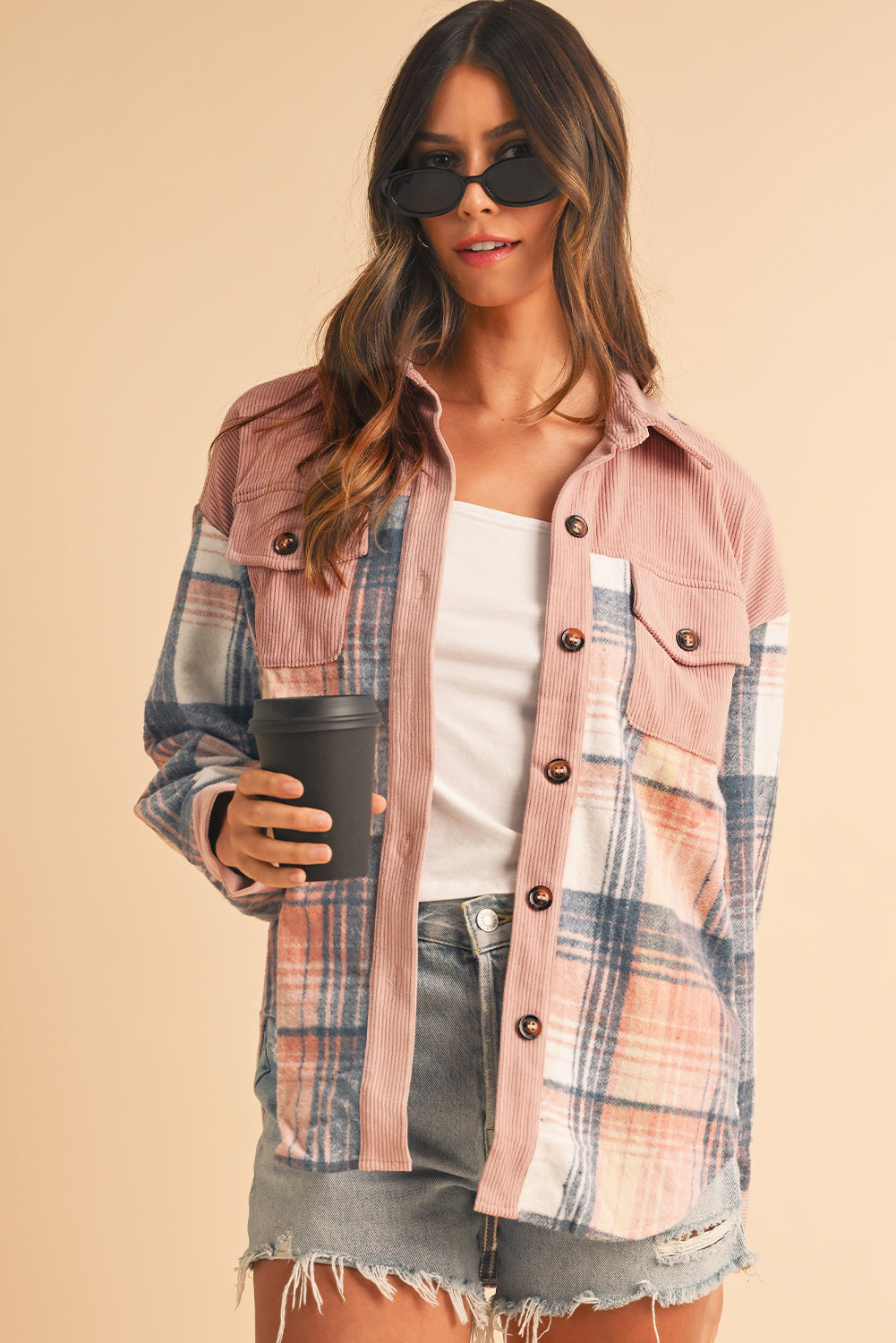 Plaid Corduroy Shacket