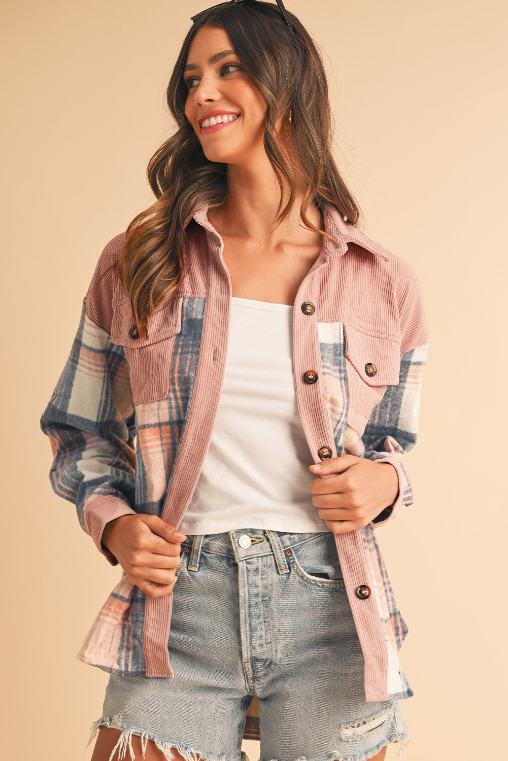 Plaid Corduroy Shacket