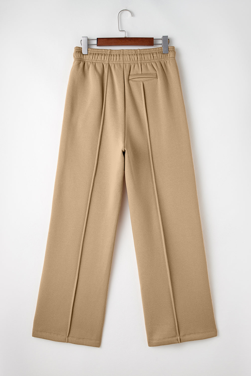 Khaki Drawstring High Waist Pants