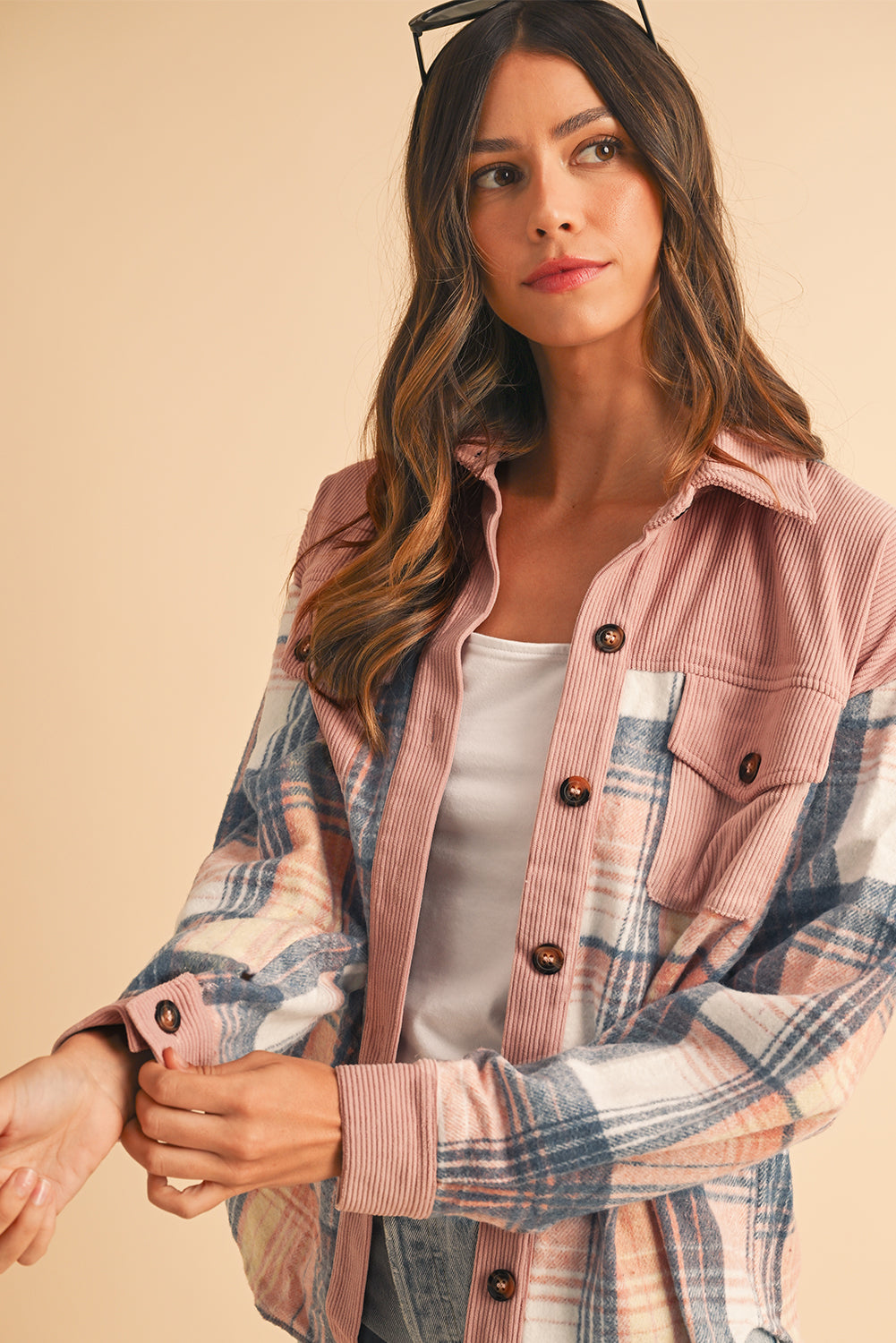 Plaid Corduroy Shacket