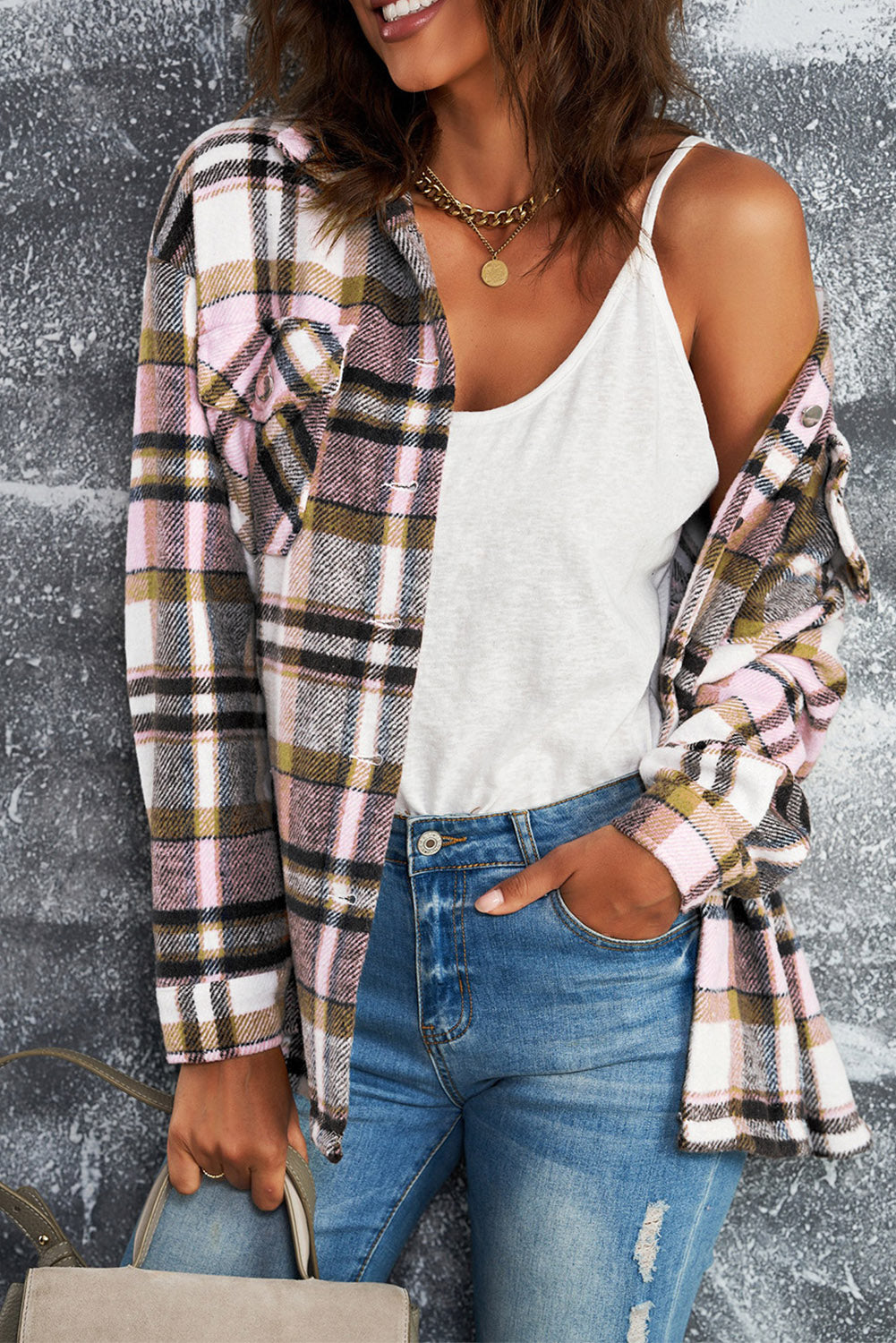 Plaid Button Up Flannel Shacket