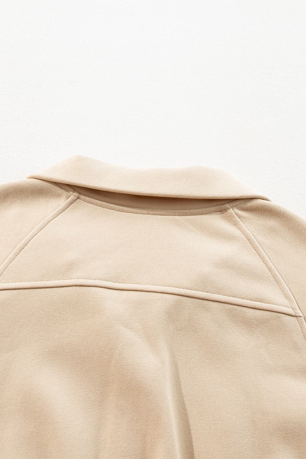 Zip Up Pop Collar Ribbed Sweatshirt