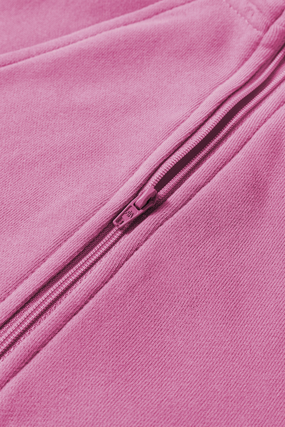 Zip Up Pop Collar Ribbed Sweatshirt