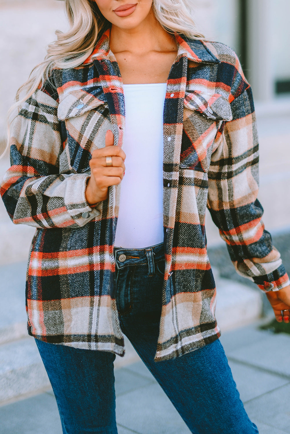 Plaid Button Up Flannel Shacket