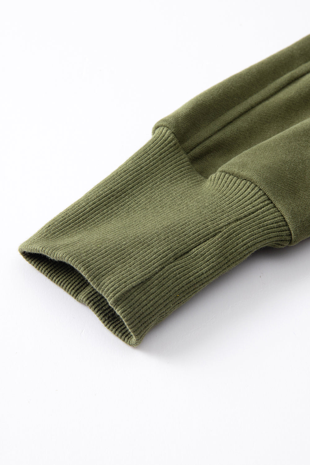 Zip Up Pop Collar Ribbed Sweatshirt
