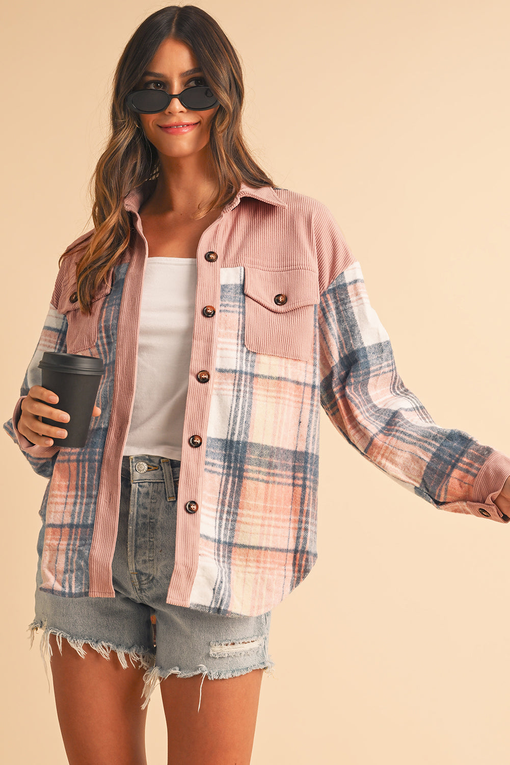 Plaid Corduroy Shacket