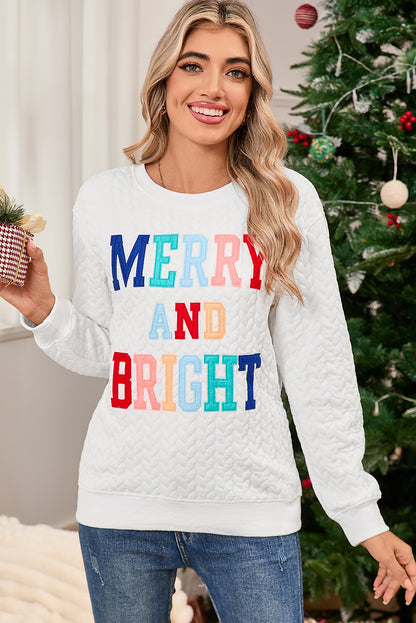 Merry and Bright Quilted Sweatshirt