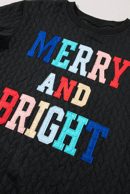 Merry and Bright Quilted Sweatshirt