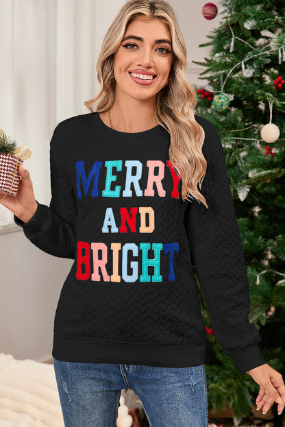 Merry and Bright Quilted Sweatshirt