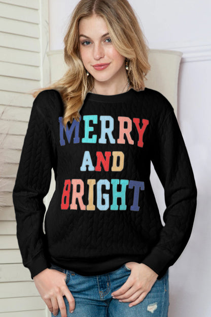 Merry and Bright Quilted Sweatshirt