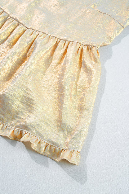 Metallic Velvet Babydoll Blouse