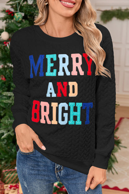 Merry and Bright Quilted Sweatshirt